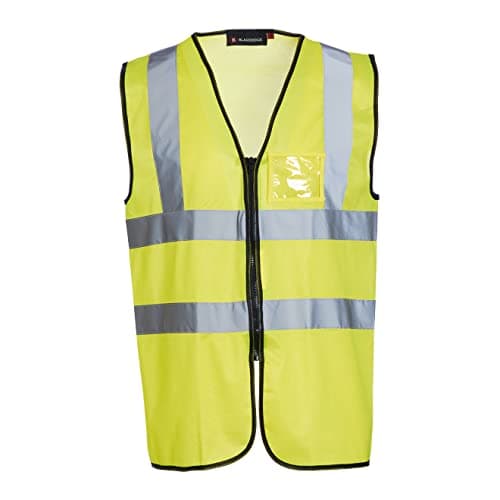 Image of Blackrock Hi Vis Yellow Executive Sleeveless Vest Waistcoat, Men's and Women's Full-Length Zip, Lightweight, Reflective High Visibility Safety Wear, Fully EN Certified - Small
