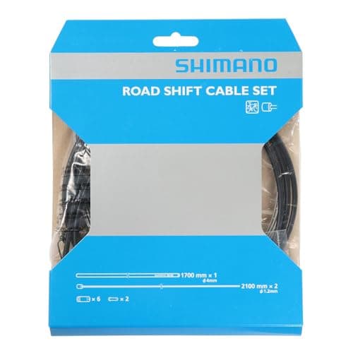 Image of Shimano Road Gear Shift Inner Outer Bike Cable Set Y60098501, Black