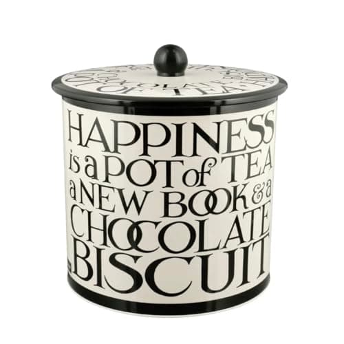 Image of Emma Bridgewater Toast & Marmalade Biscuit Barrel | Decorative Storage Tin with Black & White Typography | Keeps Biscuits Fresh and Stylish