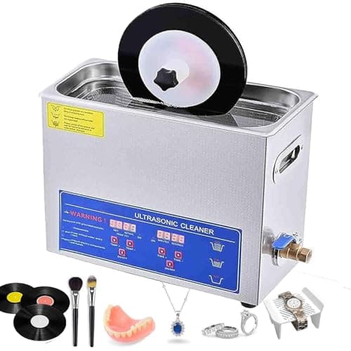 Image of Ultrasonic Cleaner, 6L Vinyl Records Cleaning Machine, Disc Washer, Clean 1-6 Records, 0-30 Min Timer for 7-12 inch, No Damage to Record Surface