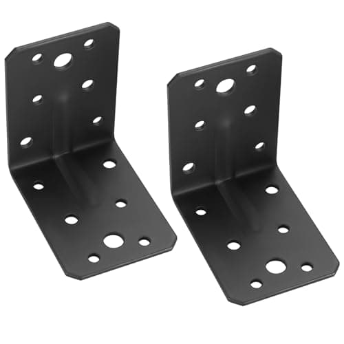 Image of Heavy Duty Corner Brackets - 75x75 x55 mm, 90 Deg L Brackets for Wood, Metal Angle Braces