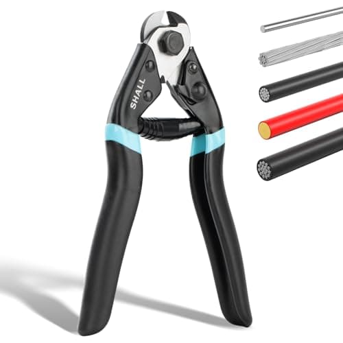 Image of Shall 190mm Wire Rope Cable Cutter Heavy Duty for Cuttng Up to 5mm Max | Spring-Loaded Handle & Safety Lock | Ideal for Bike Cable Cutters & Steel Wire Repair