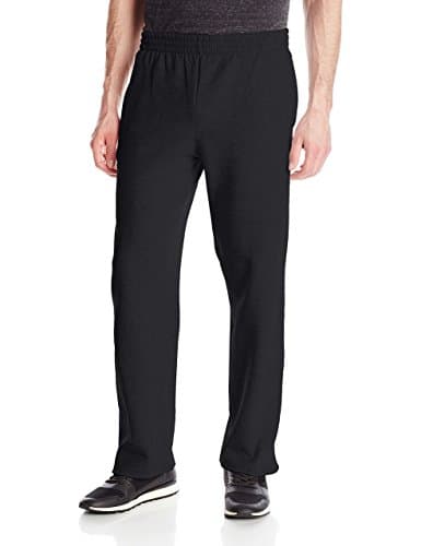 Image of Fruit of the Loom Men's Fleece Pocketed Open-Bottom Sweatpant, Black, Large