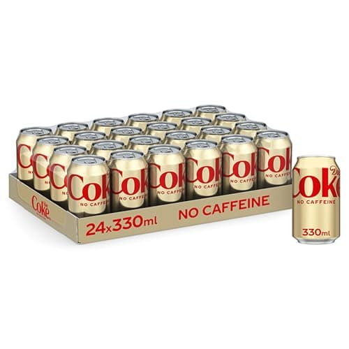Image of Diet Coke Can No Caffeine, Tray 330 ml (Pack of 24)