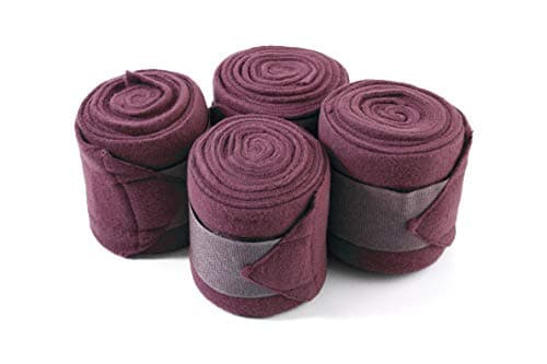 Image of Gee Tac Horse Bandages Leg Wraps Pack of 4 x 3M BURGUNDY