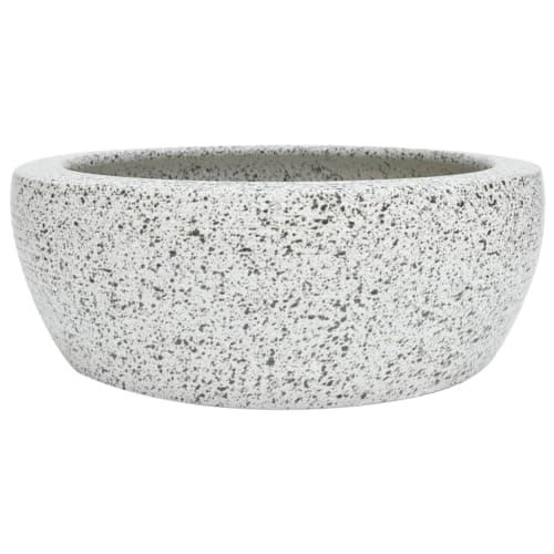 Image of vidaXL Ceramic Countertop Basin - Round Grey Handcrafted Bathroom Vanity Sink with Unique Patterns and Easy Cleaning Feature