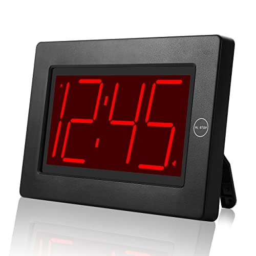 Image of KWANWA Digital LED Wall Clock with 3'' Large Display Battery Operated/Powered Only