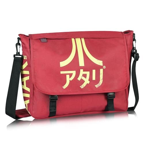 Image of Meroncourt BIO-MB221005ATA Messenger Bag with Japanese Logo, Red (Crimson Red)