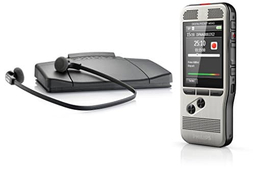 Image of Philips DPM6700 Starter Set, consisting of Digital Dictation Device DPM6000 with 2mic stereo recording and push button operation plus Transcription Set LFH7177