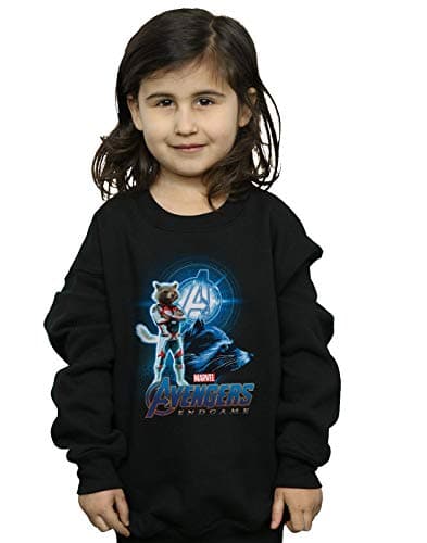 Image of Marvel Girls Avengers Endgame Rocket Team Suit Sweatshirt Black 5-6 Years