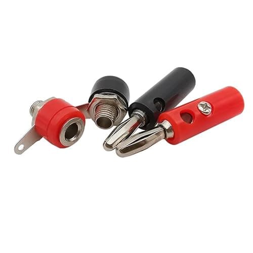 Image of ZDVHOMCB 2Pair 4mm Male + Female Socket Connector Speaker Black Red