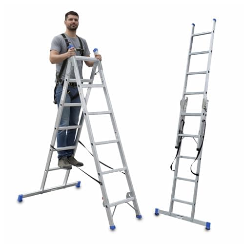 Image of Combination Step Ladder 3 Way | Aluminium Step Ladders | Staircase Ladder | EN 131