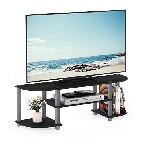 Image of Furinno TURN-S-TUBE TV Stand, Wide Entertainment Center, TV Console for TV up to 55 Inch, for Living Room, Bedroom, Black
