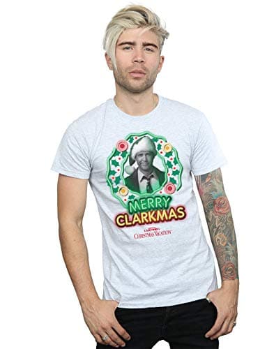 Image of National Lampoon's Christmas Vacation Men's Greyscale Clarkmas T-Shirt Large Sport Grey