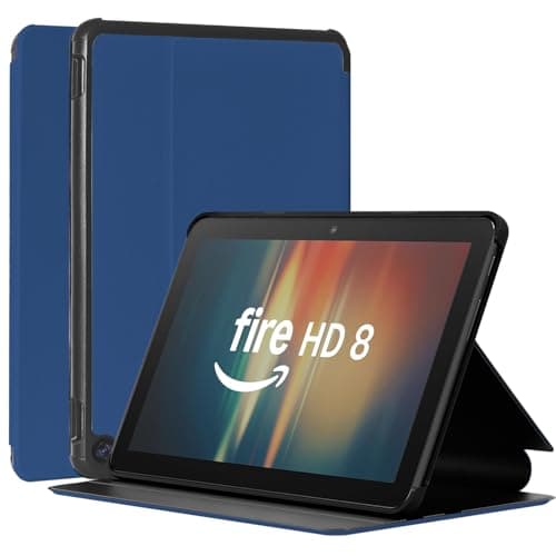 Image of DJ.RPPQ Case for 8 inch Tablet,2024/2022/2020 Release.Auto Wake/Sleep Also, with Multi-Angle Viewing Stand.Also for 8in Sony Nokia HTC8 Android Tablet (Nevy Blue)
