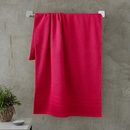 Image of Catherine Lansfield Zero Twist Cotton 90x140cm Bath Sheet Hot Pink
