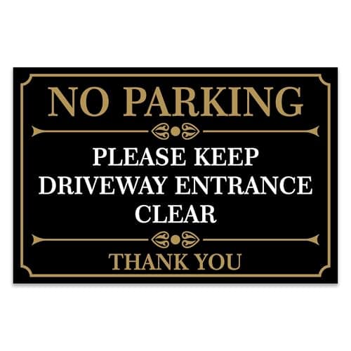 Image of RDLCAR No Parking Sign Keep Driveway Clear Sign 1mm PVC Polite Notice No Parking Sign 200 x 300mm Weatherproof No Parking Signs Driveway