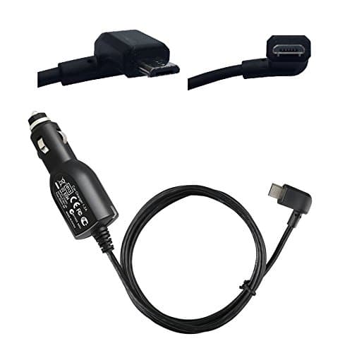 Image of CAR CHARGER FOR TOMTOM - MICRO USB In Car Charger for GPS TomTom Sat Nav - RIGHT ANGLE - GO, GO LIVE, RIDER, Start, Via & all MICRO USB devices CE Certified (See Compatibility List Below)