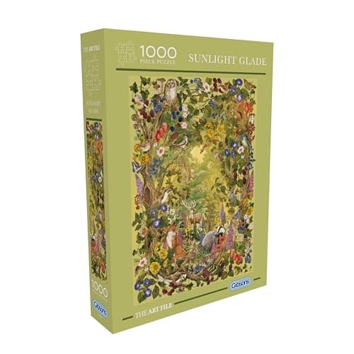 Image of Gibsons Sunlight Glade 1000 Piece Jigsaw Puzzle for Adults – Forest & Wildlife Animals Artwork Scene, The Art File Collection – Premium Sustainable Puzzle Made in the UK/EU