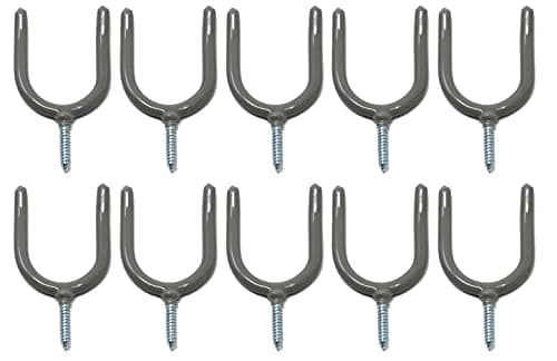 Image of fiXte Tool Storage Utility Hooks Organizer Shed Garage Wall Mount Plastic Coated Grey 100mm (10)