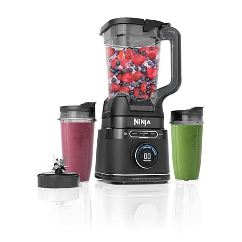 Image of Ninja 2-in-1 Detect Power Blender Pro & Single Serve, 1200W Blender With Jug, & 2x Single Serve Cups, Blend Smoothies, Chop Vegetables & Mix Frozen Drinks, Black, TB301UK