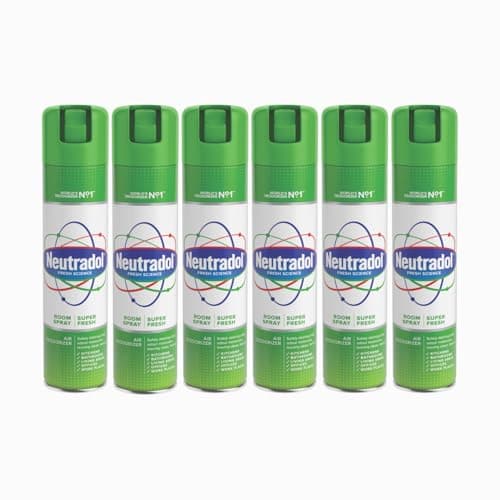 Image of Neutradol Room Spray, Fast Acting Aerosol, Air Freshener for Home & Office, Odour Eliminator, Super Fresh, Multipack of 6 x 300ml