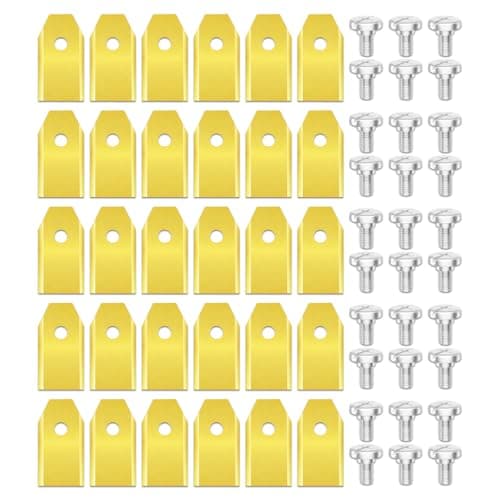 Image of Spares2go Blades for Yard Force Amiro Compact Classic Robot Lawnmower Titanium Coated 577864603 (Pack of 30 + Screws + Case)