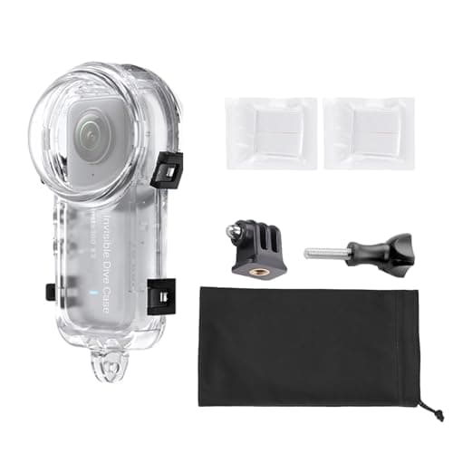 Image of Insta 360 X3 Invisible Dive Case, Waterproof Up to 60m (197ft) Splash Prevention Housing, Underwater Dive Protective Shell for Insta360 X3 with Bracket Accessories