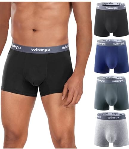 Image of wirarpa Men's Underwear Trunks Micro Modal Boxer Shorts Soft Comfortable Underpants for Men 4 Pack Multicoloured Size XL