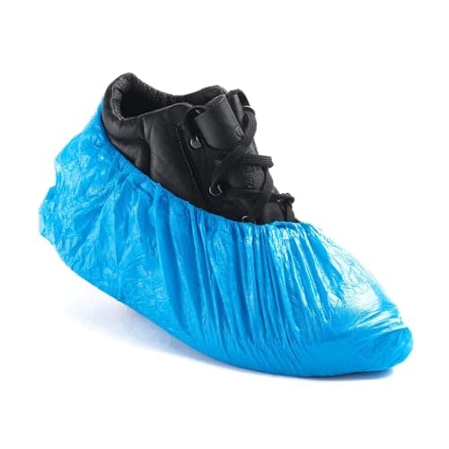 Image of IDEAL 365 Blue CPE Disposable 41cm / 16" Overshoe Hygienic Shoe Covers One Size Fits All - Packs of 100 (100 Overshoes)