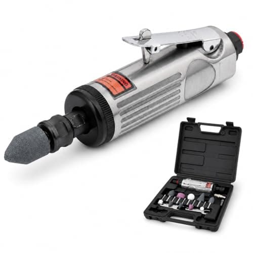 Image of ORAZIO Air Die Grinder Kits 16Pcs, Pneumatic Mini Straight Grinder For Tyre Repair and Other Applications, with 3mm 6mm Accessories 212505B