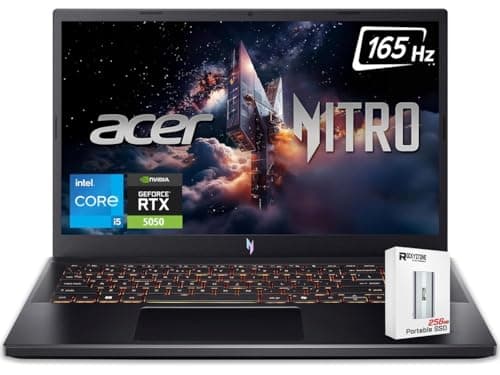 Image of acer Nitro V 15 Gaming Laptop, 15.6" FHD 165Hz Display, 13th Intel 8-Core i5-13420H(>Intel i7-1260P), NVIDIA GeForce RTX 5050 8GB GDDR7 Graphics, Backlit KB, Win11 Home, W/256GB PSD(16GB|1TB SSD)