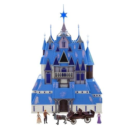 Image of Disney Store Official Frozen Lightup Arendelle Castle & Doll Playset, Includes Anna, Elsa, Kristoff, Olaf and Sven Toy Figures, Dollhouse with Lightshow and Music