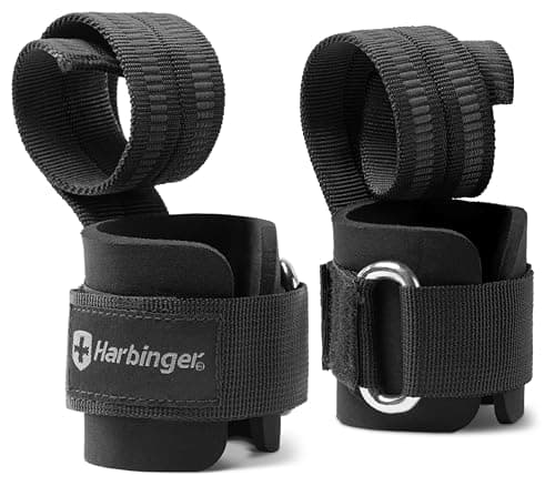 Image of Harbinger Unisex Pro Harbinger Big Grip Padded Lifting Straps Weight Lifting Strength Training Equipment Black Pack o, Black, One Size UK