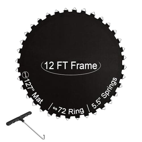 Image of Ketofa 12FT Trampoline Mat Replacement, Fits 5.5" Springs 12 ft Round Trampoline Frame with 72 V-Hooks, Premium Trampoline Jumping Mat (Excluding Frame and Spring)