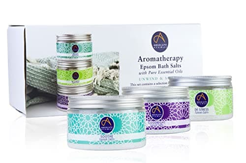 Image of Absolute Aromas Unwind & Soothe Epsom Salt Gift Set - 3 x 300g of Goodnight, Soothe & De-Stress with Pure Essential Oils