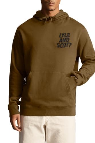 Image of Lyle & Scott Mens Ripple Logo Hoodie Olive L