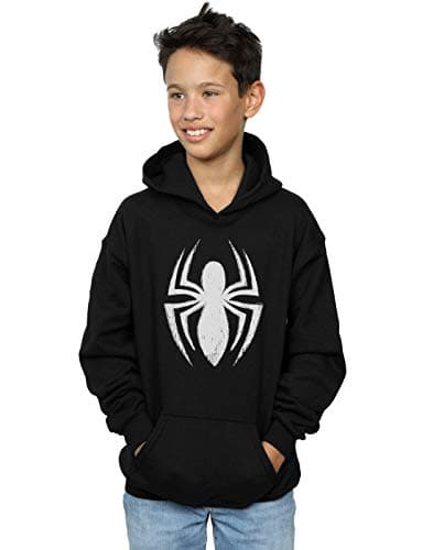 Image of Marvel Boys Spider-Man Ultimate Spider Logo Hoodie Black 5-6 Years