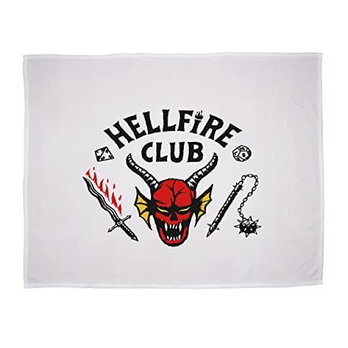 Image of Stranger Things Official Fleece Blanket | Super Soft Warm Throw | Hellfire Club Design Character World Brands | Perfect For Teens Bedroom Camping Or Sleepovers