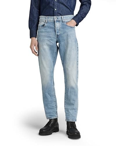 Image of G-STAR Men's 3301 Regular Tapered Jeans, Blue (vintage azure 51003-C052-A802), 30W / 30L