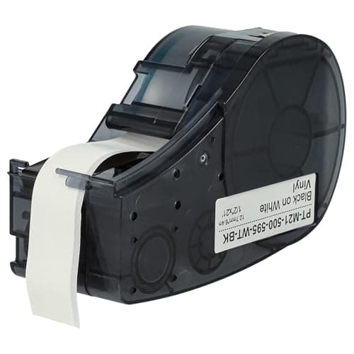 Image of vhbw Label Tape Compatible with Brady BMP21-LAB, BMP21 Plus, IDPAL, LABPAL Label Printer 12.7mm Black on White, Vinyl