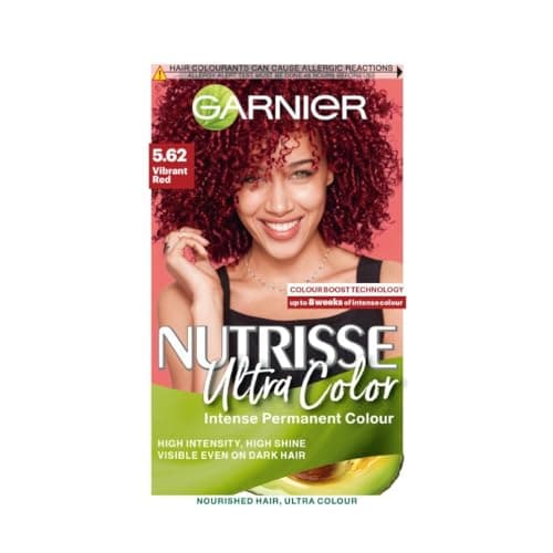 Image of Garnier Nutrisse Ultra Color, Permanent Hair Dye, Intense Colour, For All Hair Types, 5.62 Vibrant Red