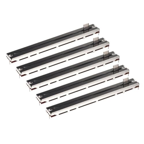 Image of sourcing map 5Pcs Straight Single Linear Slide Potentiometer 5 Pin B100K 128mm(L) 100mm Travel 10mm Handle Fader Variable Resistors Mixer Electronic Potentiometer for Dimming Tuning