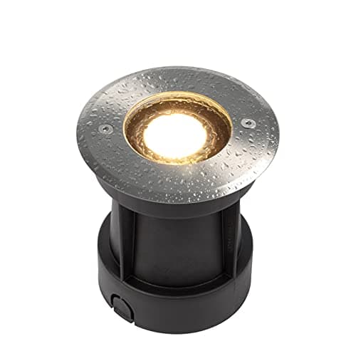 Image of DAWALIGHT Recessed Ground GU10 5W LED Garden Light - IP67 Waterproof Outdoor Underground Round Walk Over Lighting for Pathway, Patio, Driveway - Mains Powered, Stainless Steel
