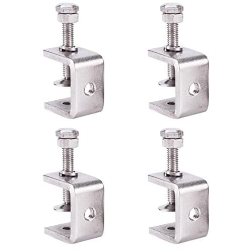 Image of 304 Stainless Steel C Clamps, Heavy Duty C Clamps for Metal Working, Woodworking Building Tiger Clamp Adjustable Wide Jaw Opening C Clamp, Silver (30mm/4pcs)