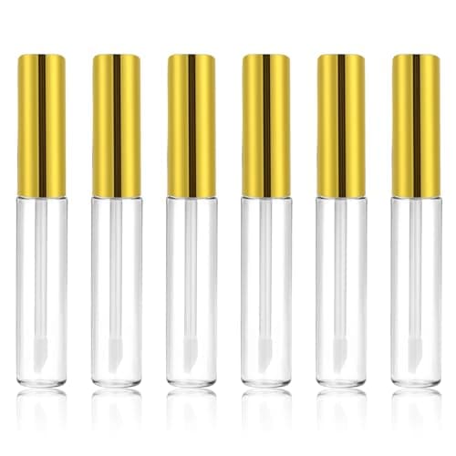 Image of 10 ml Empty Lip Gloss Tubes with Wand 6 PCS Refillable Clear Plastic Lip Balm Containers Bottles Lipstick Sample Containers for Different Samples Travel Split Charging DIY Makeup