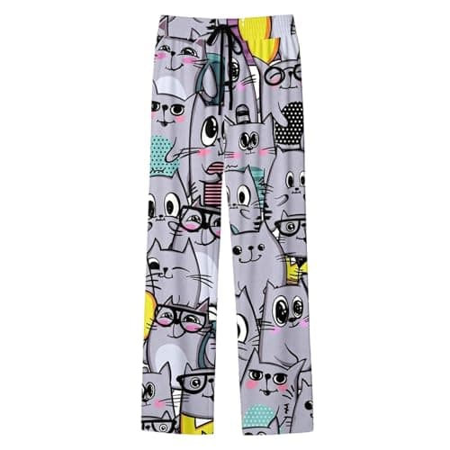 Image of Everyday Casual Trousers with All-Over Print, Fashion, Comfortable, Soft, Stretchy, High Waist, Wide Leg - Ideal for Everyday Outfits and Relaxation, Light purple, XL