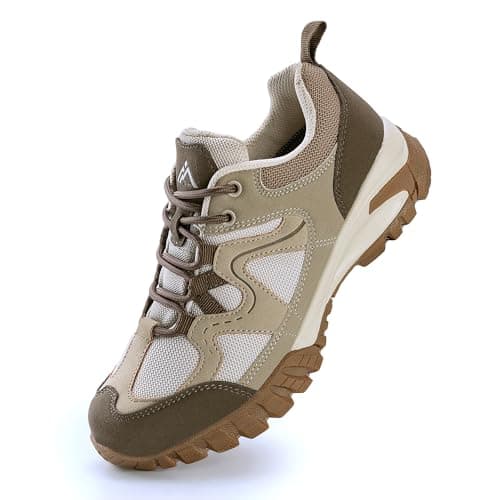 Image of CC-Los Women's Lightweight Hiking Shoes for Walking, Outdoor & Climbing Beige Wide Size 5.5