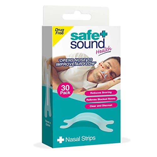 Image of Safe & Sound Nasal Strips to Reduce Snoring and Congestion, Pack of 30