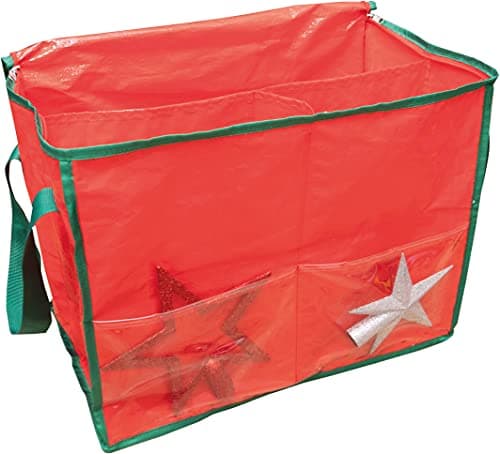 Image of Netagon Christmas Tree Wrapping Papers Wreath Decorations Bauble Box Storage Bags Xmas Organiser Holder (Storage Bag with Side Pouch & Handles)
